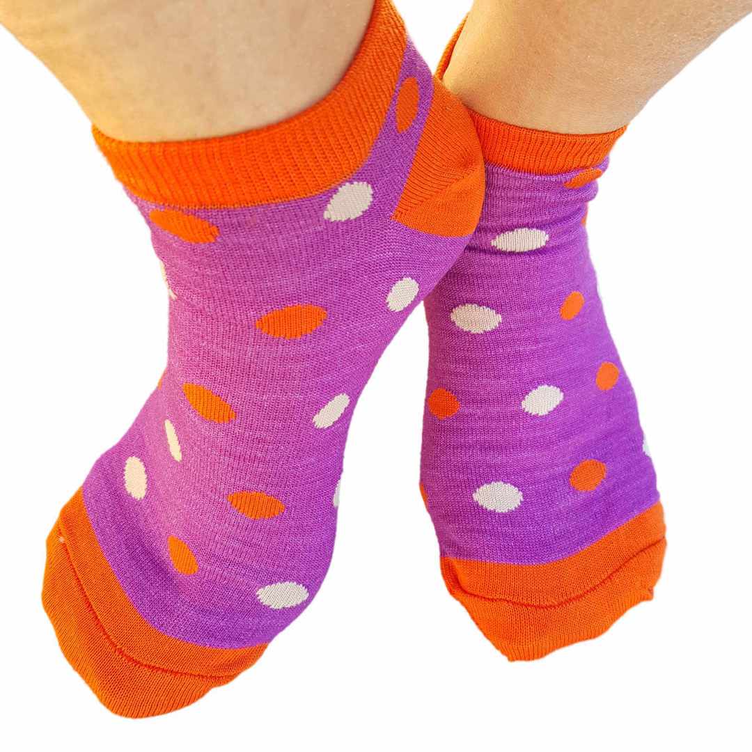 Merino Crop Socks with Dots - one size fits most image 1