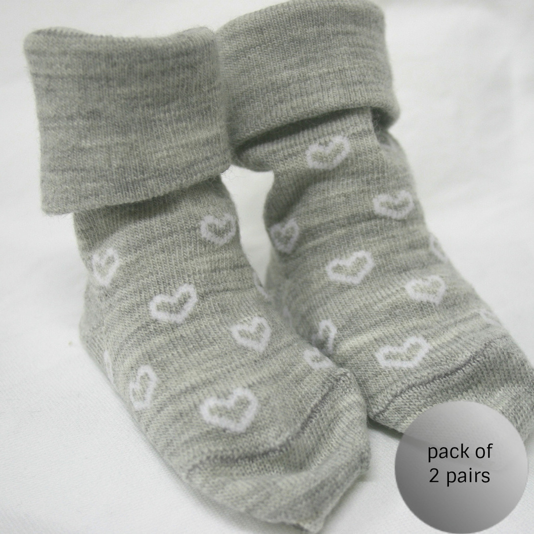 Merino Socks for Baby with Hearts image 0