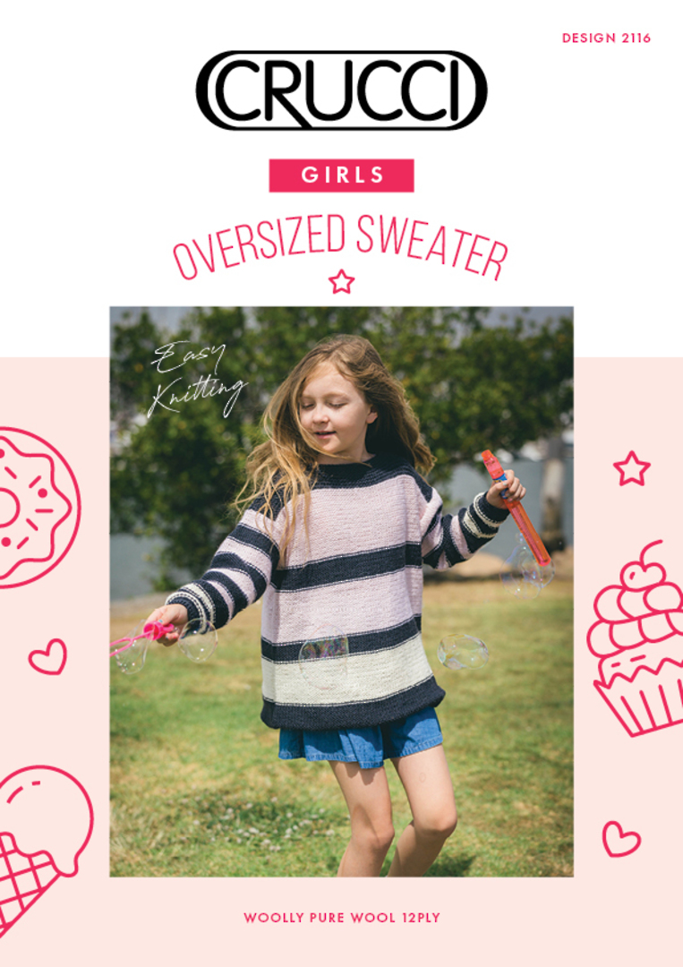 12 Ply Oversized Sweater Pattern in Children's Sizes image 0