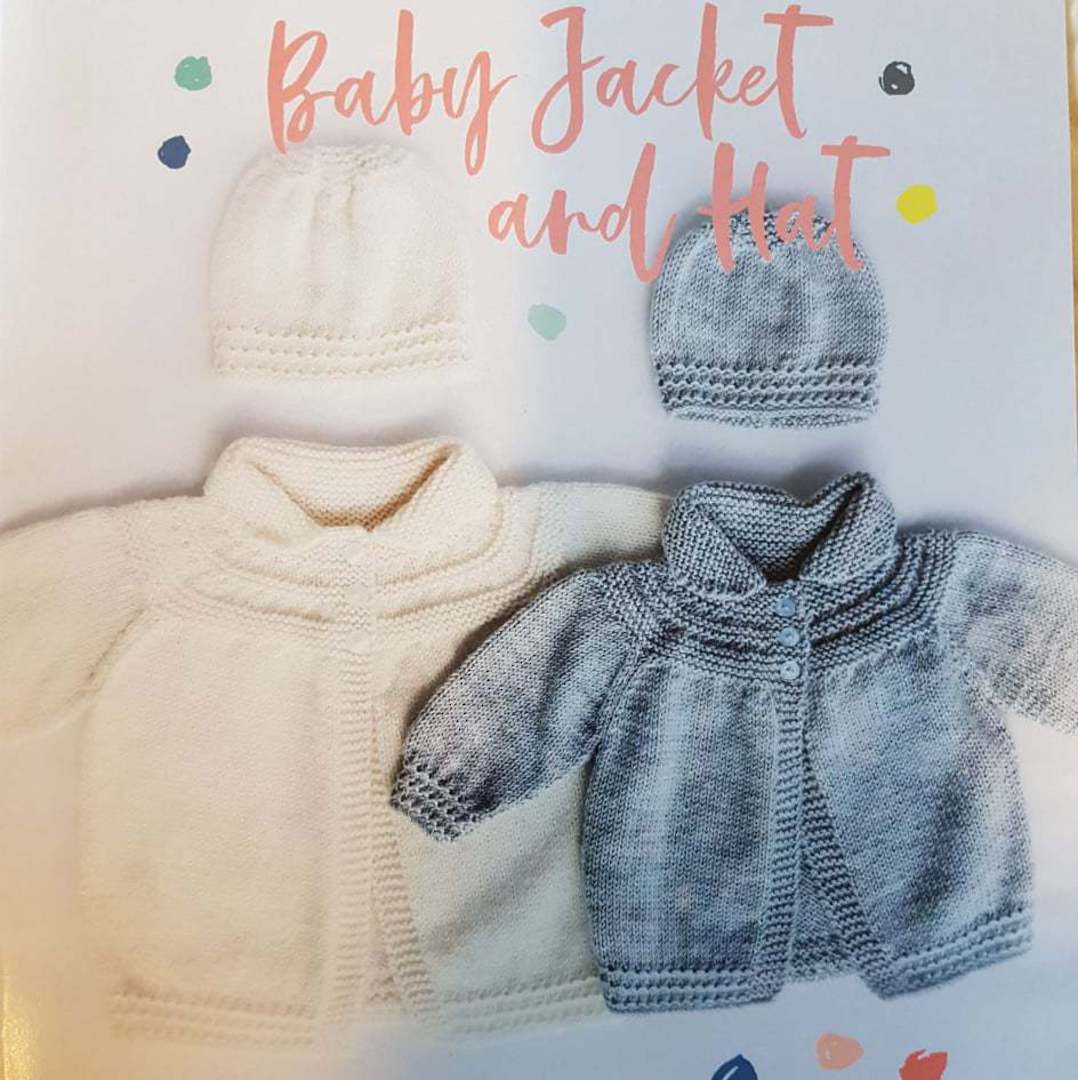 8 Ply Crucci Knitting Pattern Design 1859 - Baby Hat and Jacket image 0
