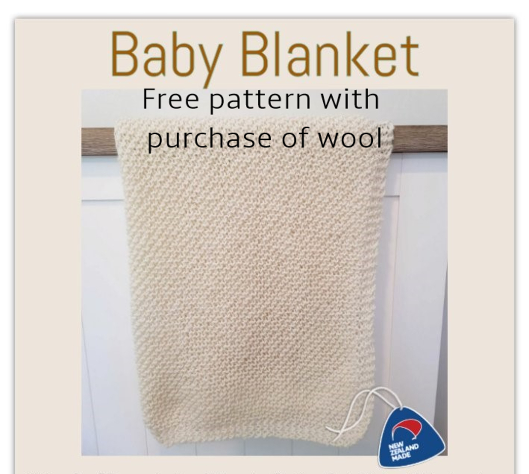 Free Baby Blanket Pattern with Purchase of 6 Balls of Wanaka Station Pure NZ Wool image 0