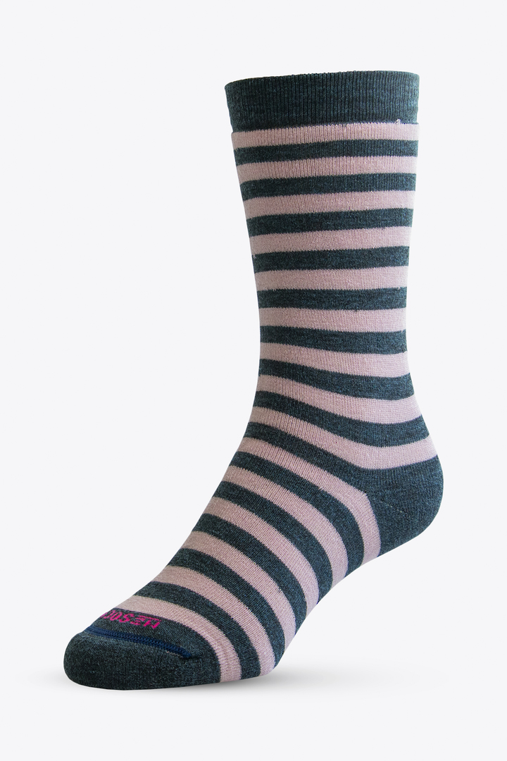 Full Cushion Merino Sock with Pink Stripes - Womens one size fits all. image 1