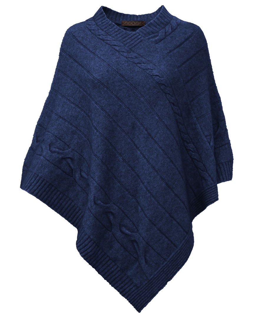 Possum Merino Cable Poncho - one size fits all image 3