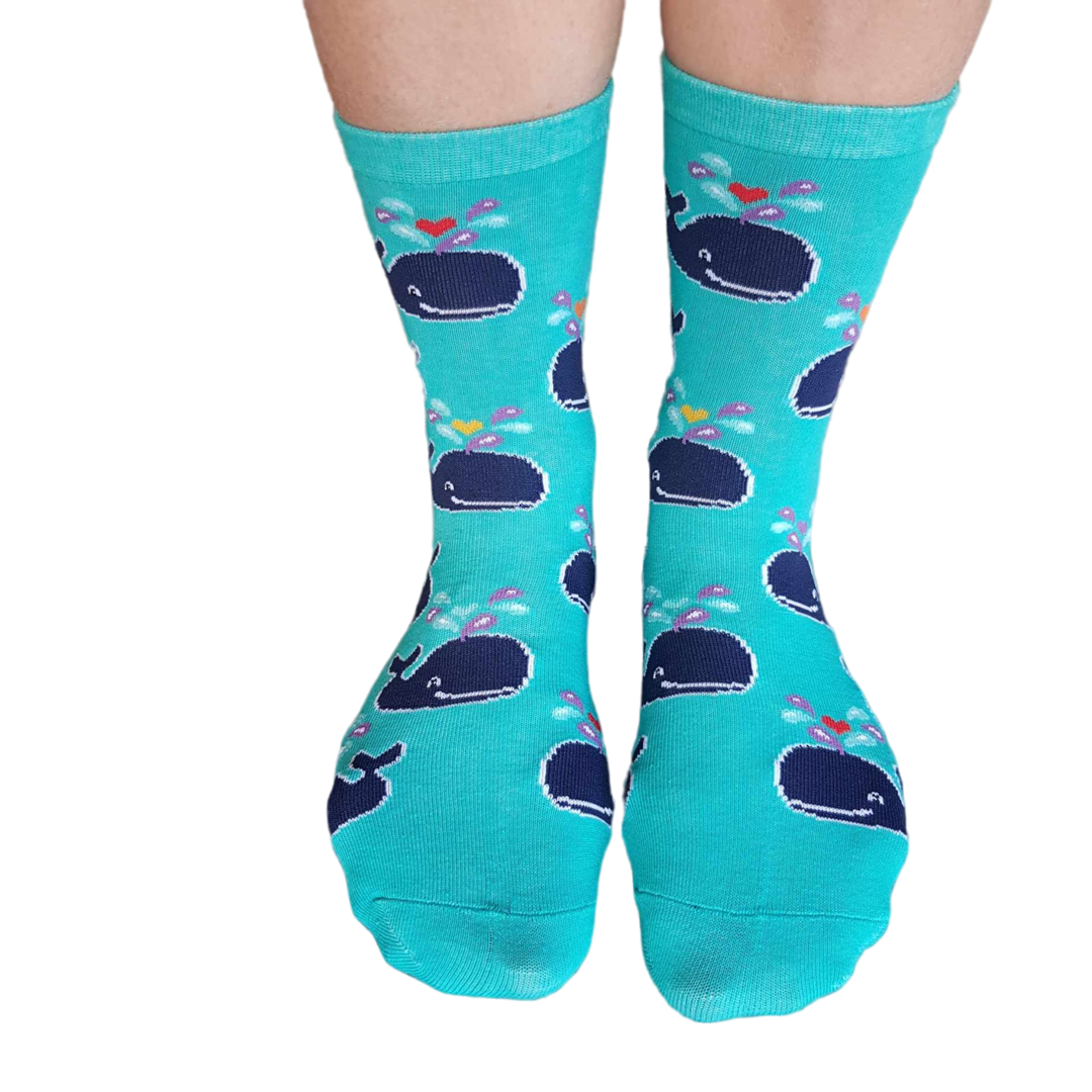 Whale of a Time Socks - Women's shoe size 3-9. image 0