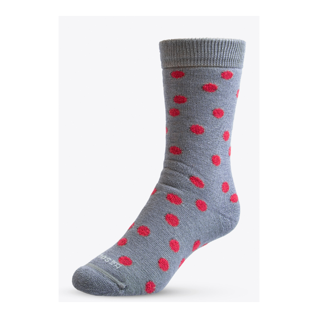 Full Cushioned Merino Socks - Grey with dots image 0