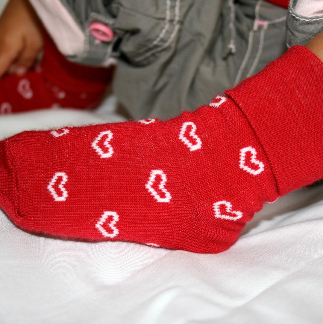 Merino Socks for Baby with Hearts image 1