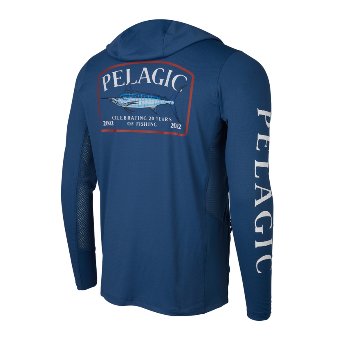 Pelagic Exo-Tech Hooded Shirt - Game Fish Marlin Smokey Blue image 0