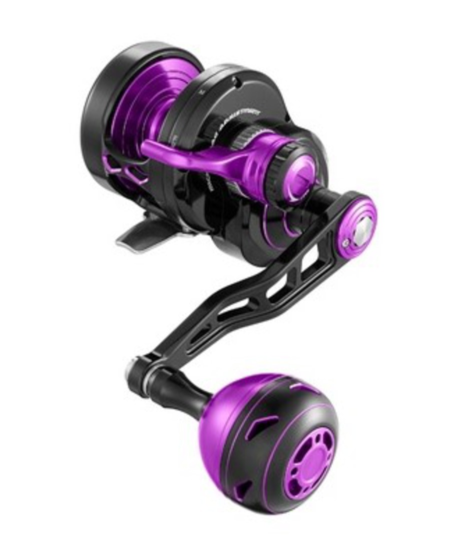 Maxel Rage 25H OH Lever Drag Reel - Black/Purple image 0