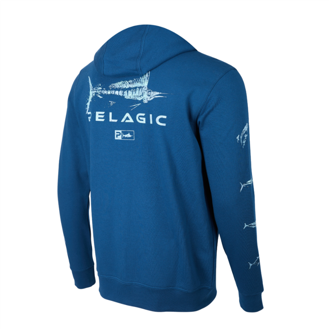 Pelagic Northlake Hooded Zip Fleece - Gyotaku Navy image 1