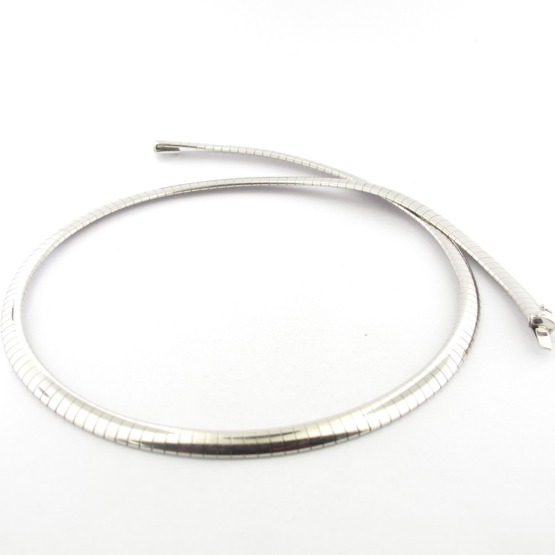 18ct white gold flat link necklace image 0