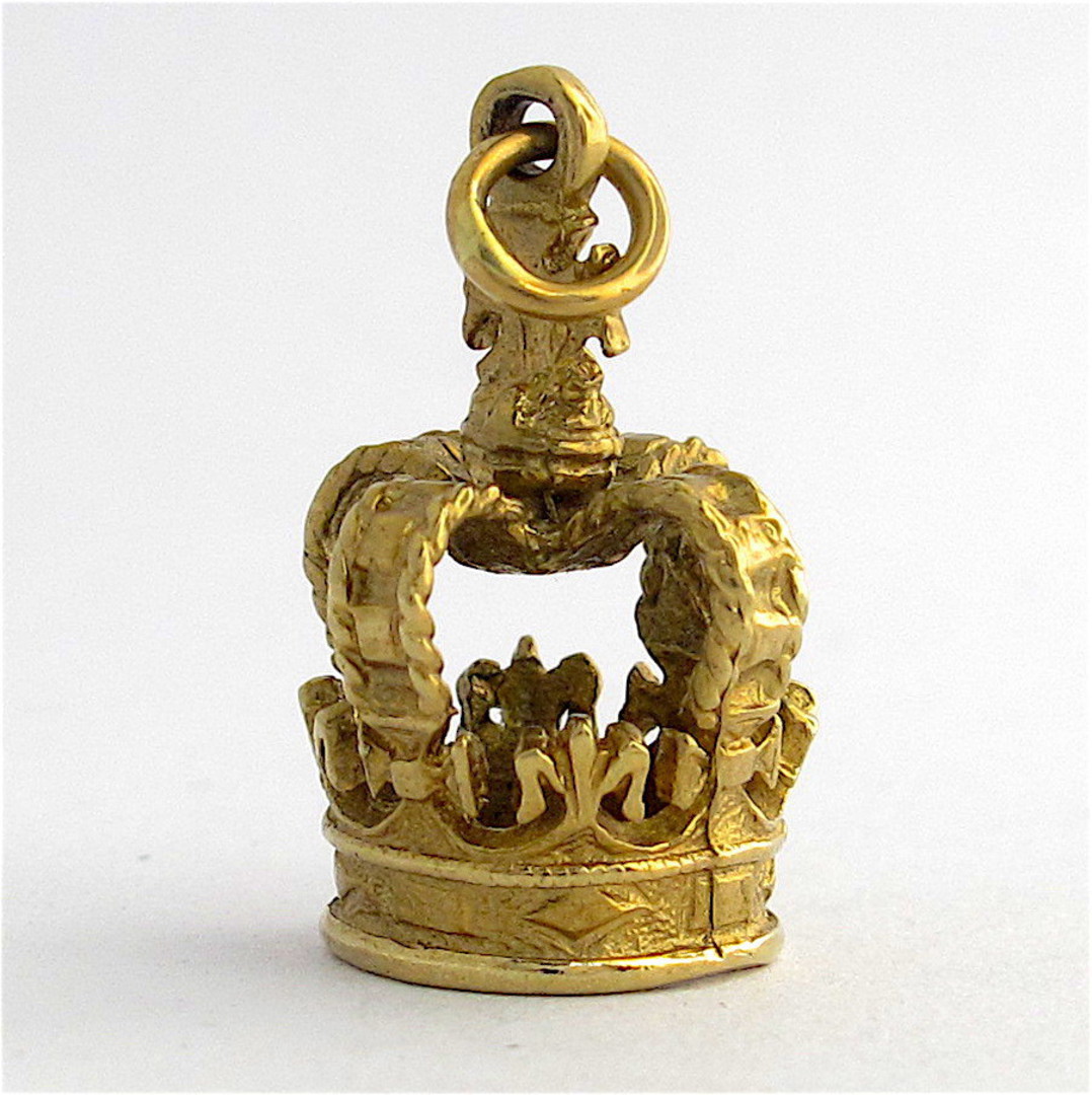 9ct yellow gold crown charm image 0