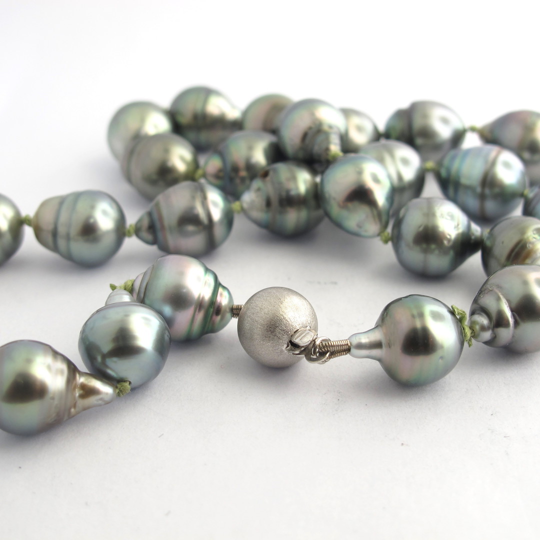 South Sea black baroque cultured pearl necklace image 1