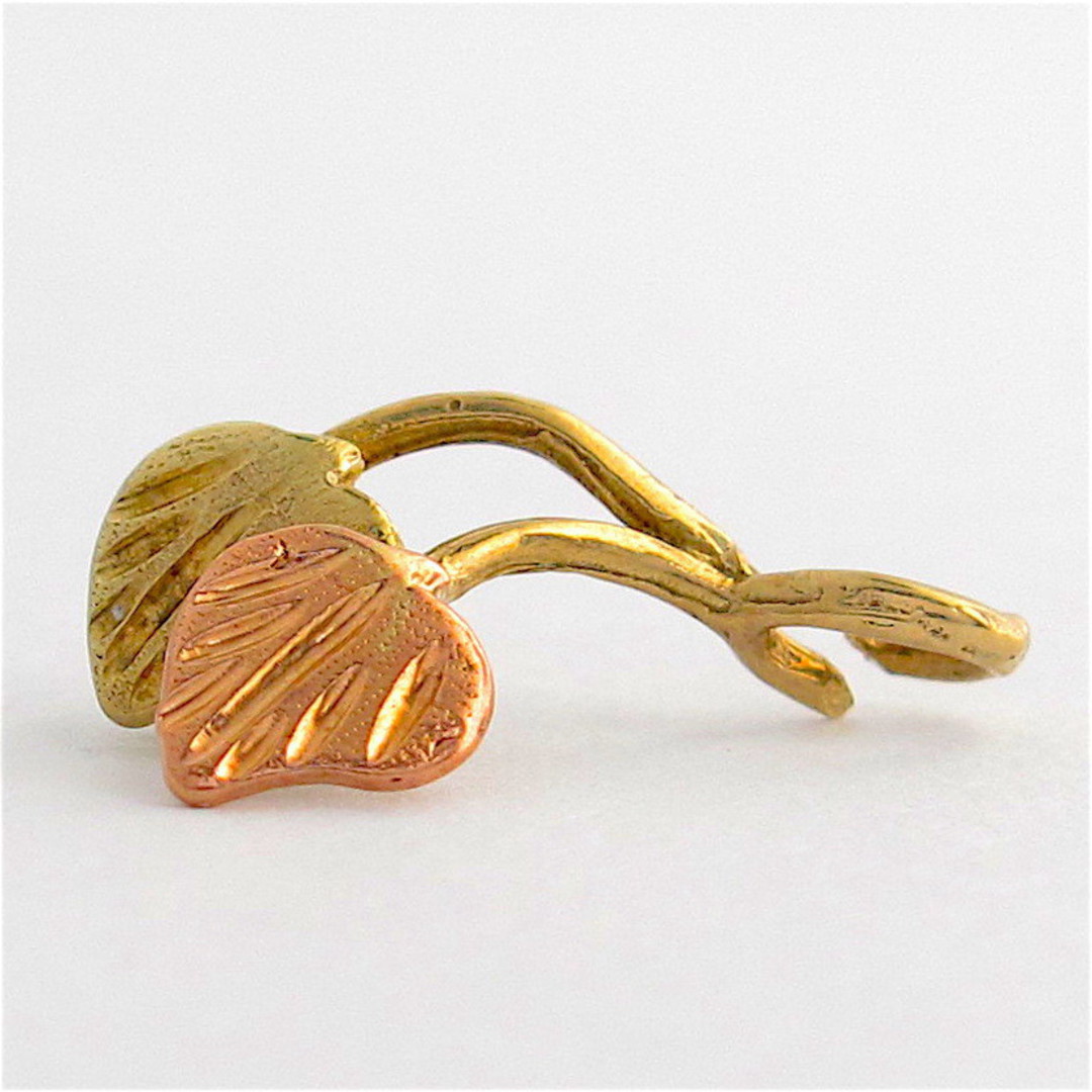 9ct yellow and rose gold Leaf charm image 0