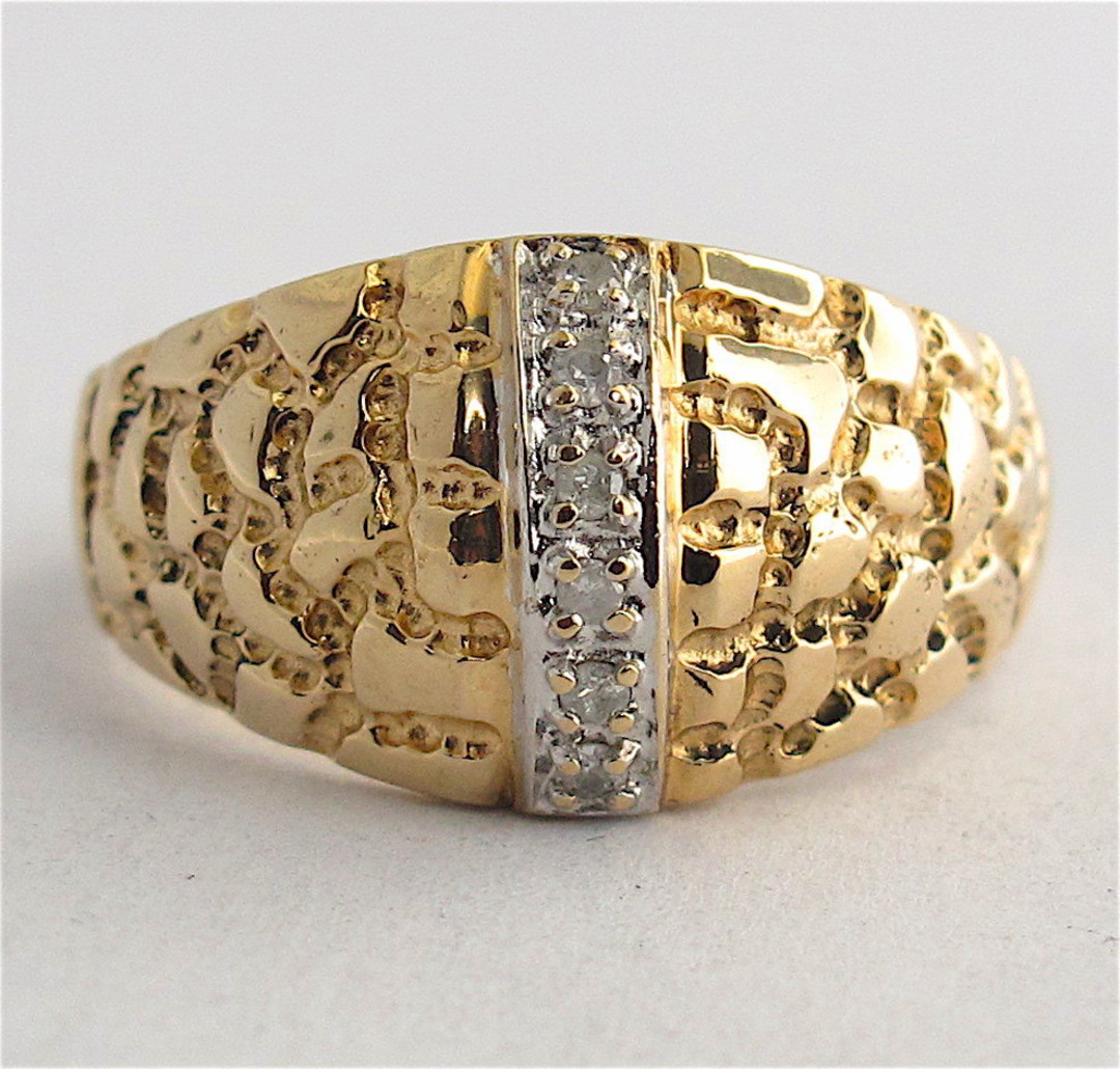 14ct yellow gold dome style diamond dress ring image 0