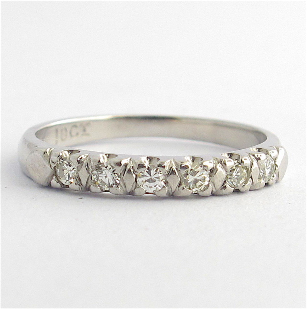 18ct white gold diamond half eternity ring image 0