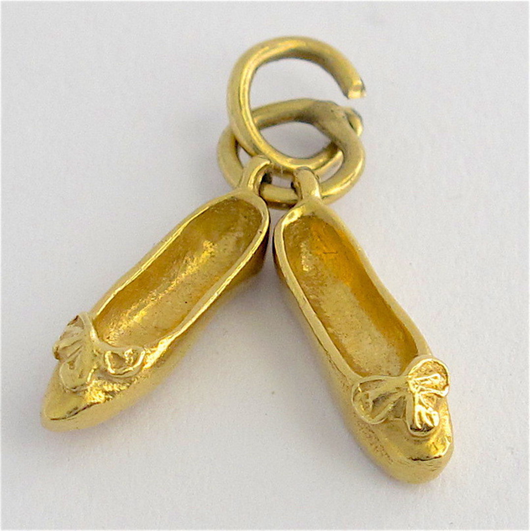 14ct yellow gold ballet shoes charm image 0