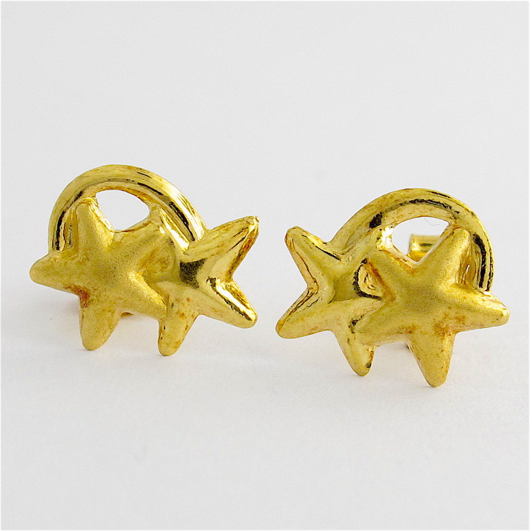 18ct yellow gold star stud earrings image 0