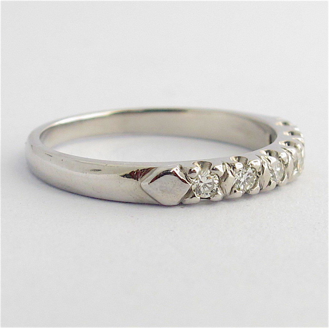 18ct white gold diamond half eternity ring image 1