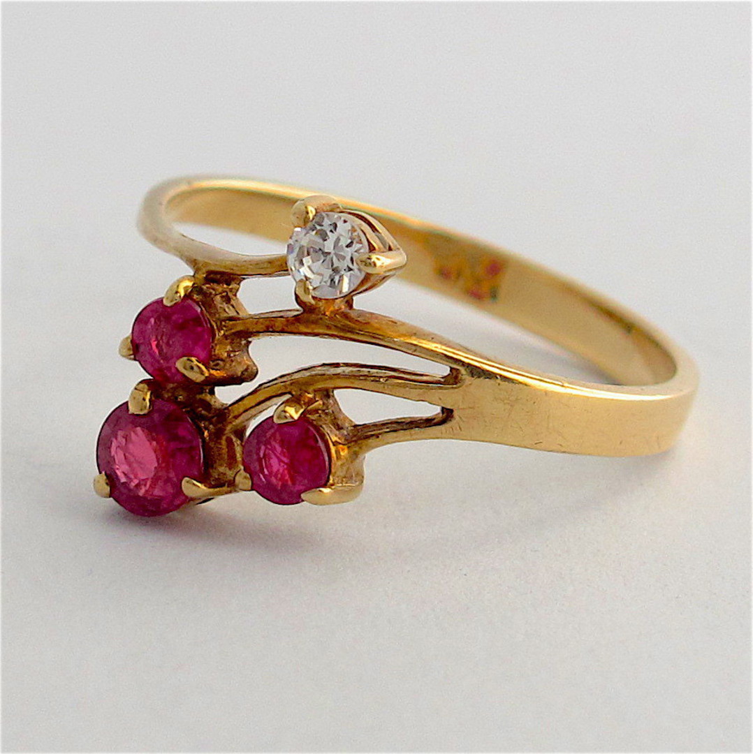 14ct yellow gold ruby and diamond ring image 1