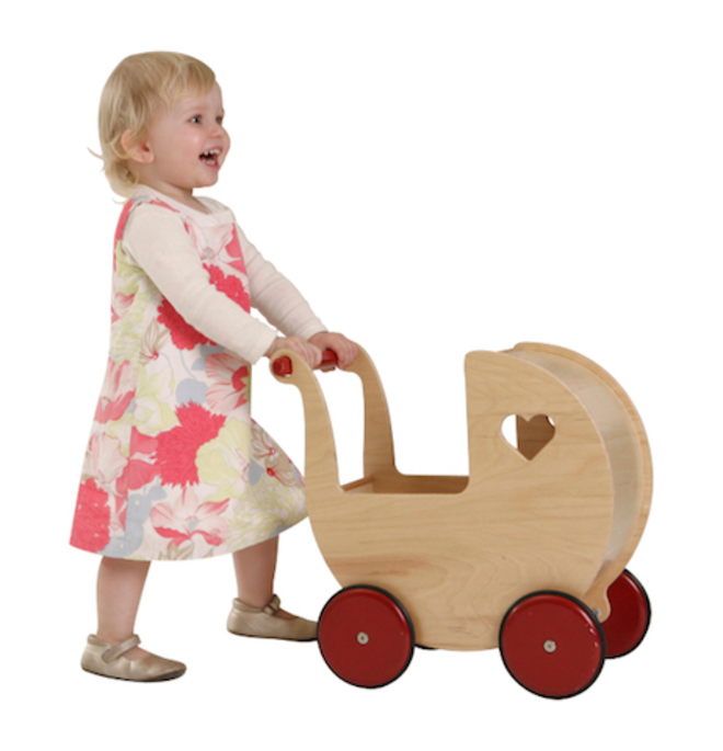 Moover Doll's Pram Wooden Natural - Free Delivery image 1