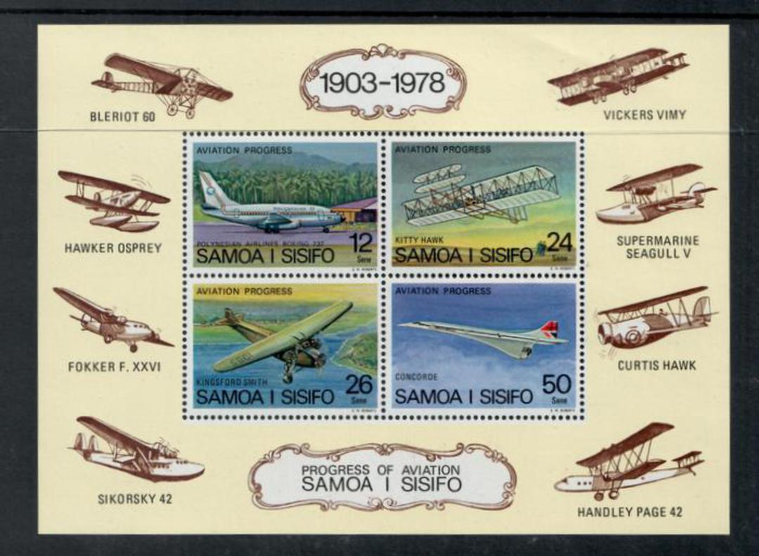 SAMOA 1978 Aviation Progress. Miniature sheet. - 52369 - UHM image 0
