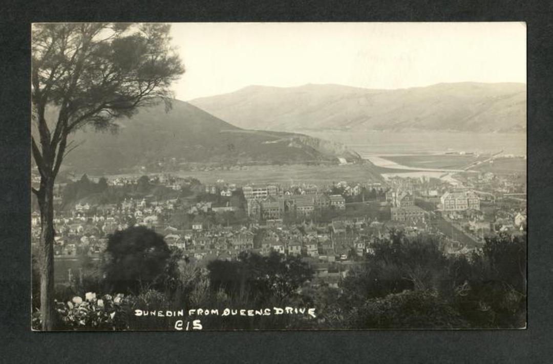 Real Photograph by Frank Duncan of Dunedin from Queens Drive. - 249139 - Postcard image 0