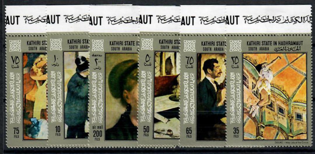 SOUTH ARABIA KATHRI STATE IN HADHRAMAUT 1968 Degas Paintings. Set of 7. - 23479 - Mint image 0