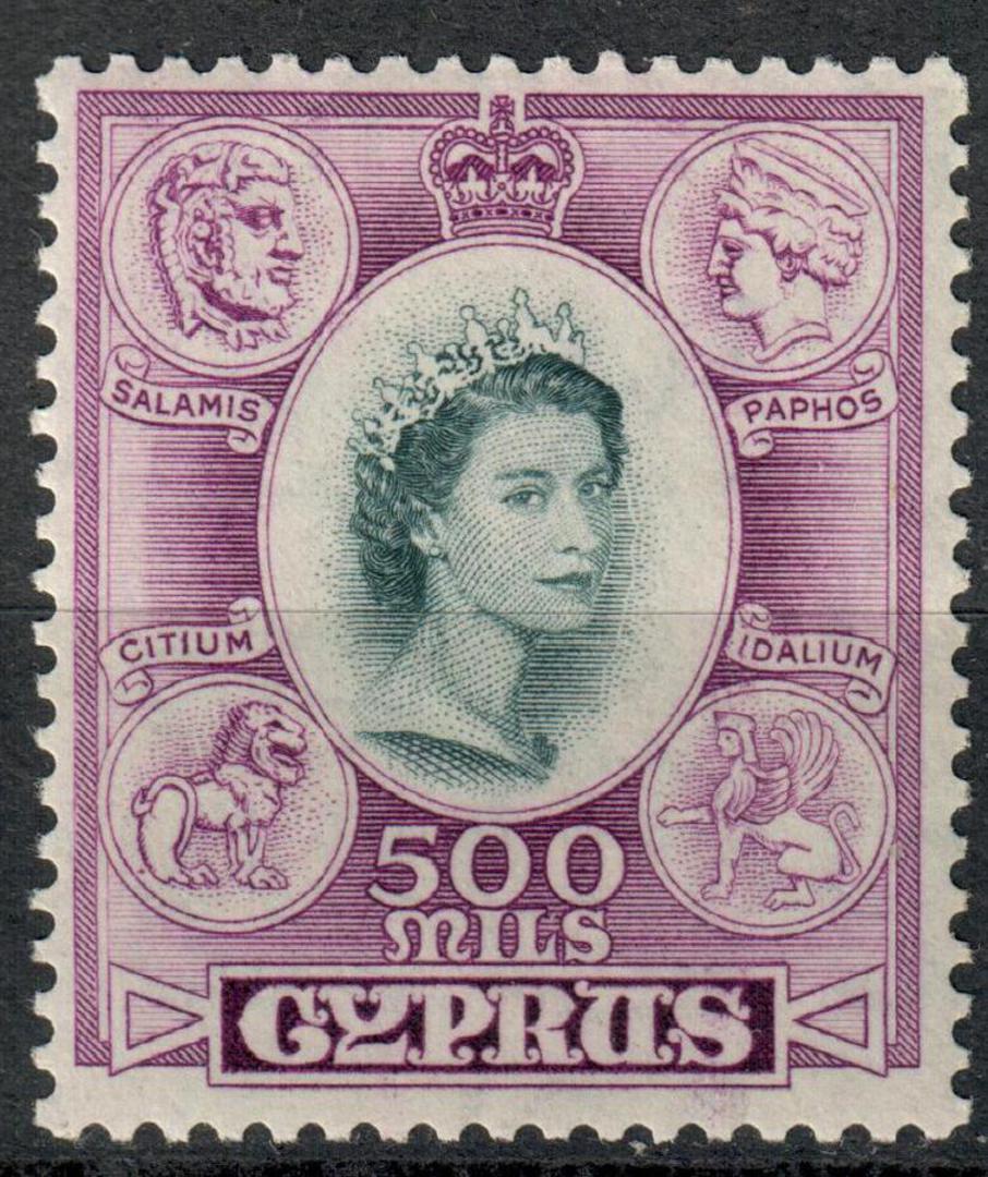 CYPRUS 1955 Elizabeth 2nd Definitive 500 mils Slate and Purple. - 7527 - LHM image 0