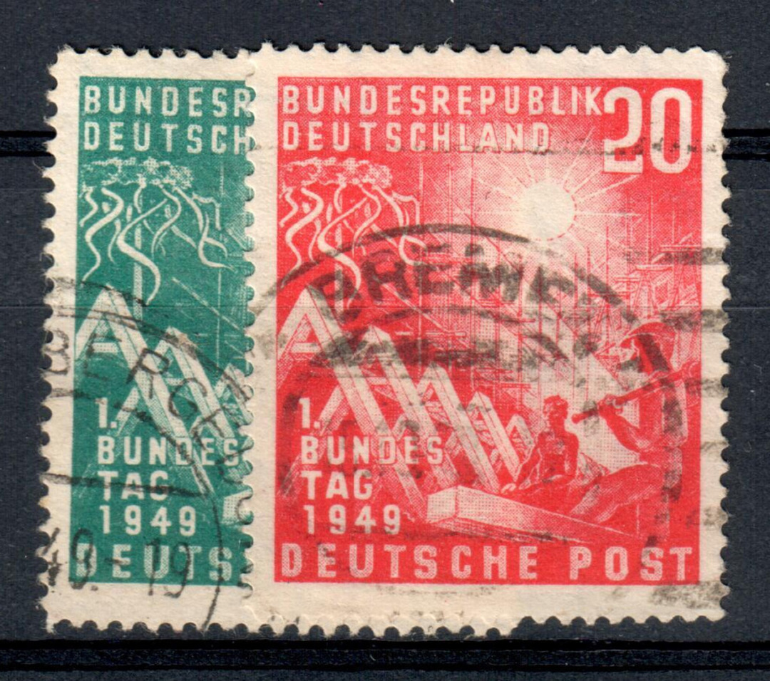 WEST GERMANY 1949 Opening of the West German Parliament. Set of 2. - 76986 - Used image 0