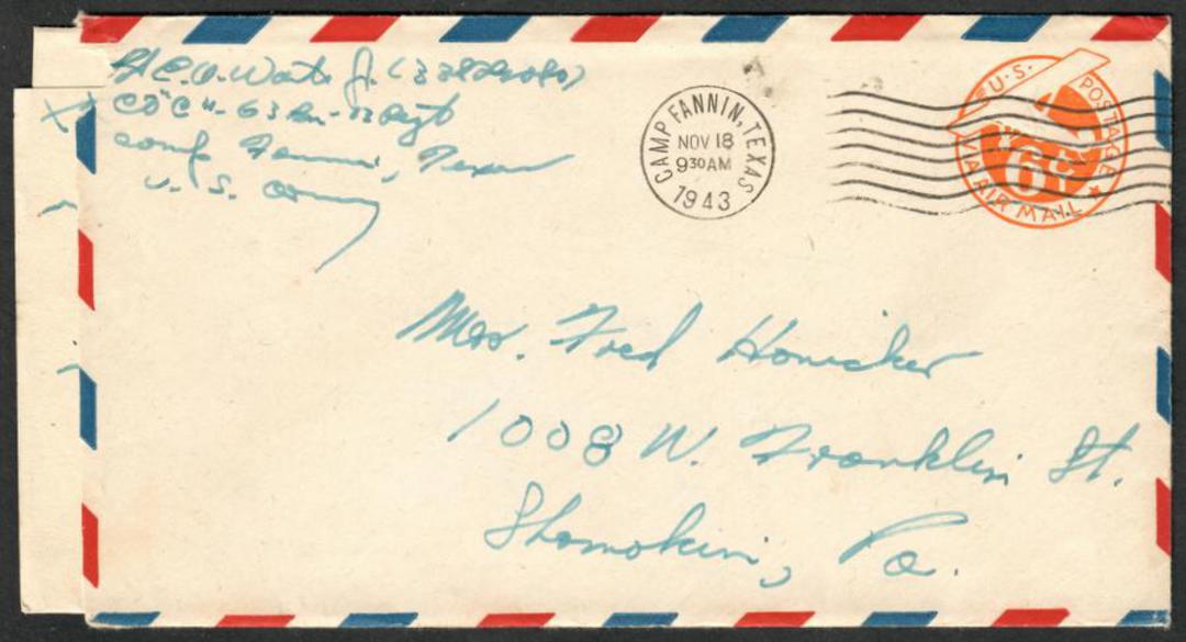 USA 1943 Letter from Camp Fannin Texas. Postmark. The letter is inside. - 30217 - PostalHist image 0