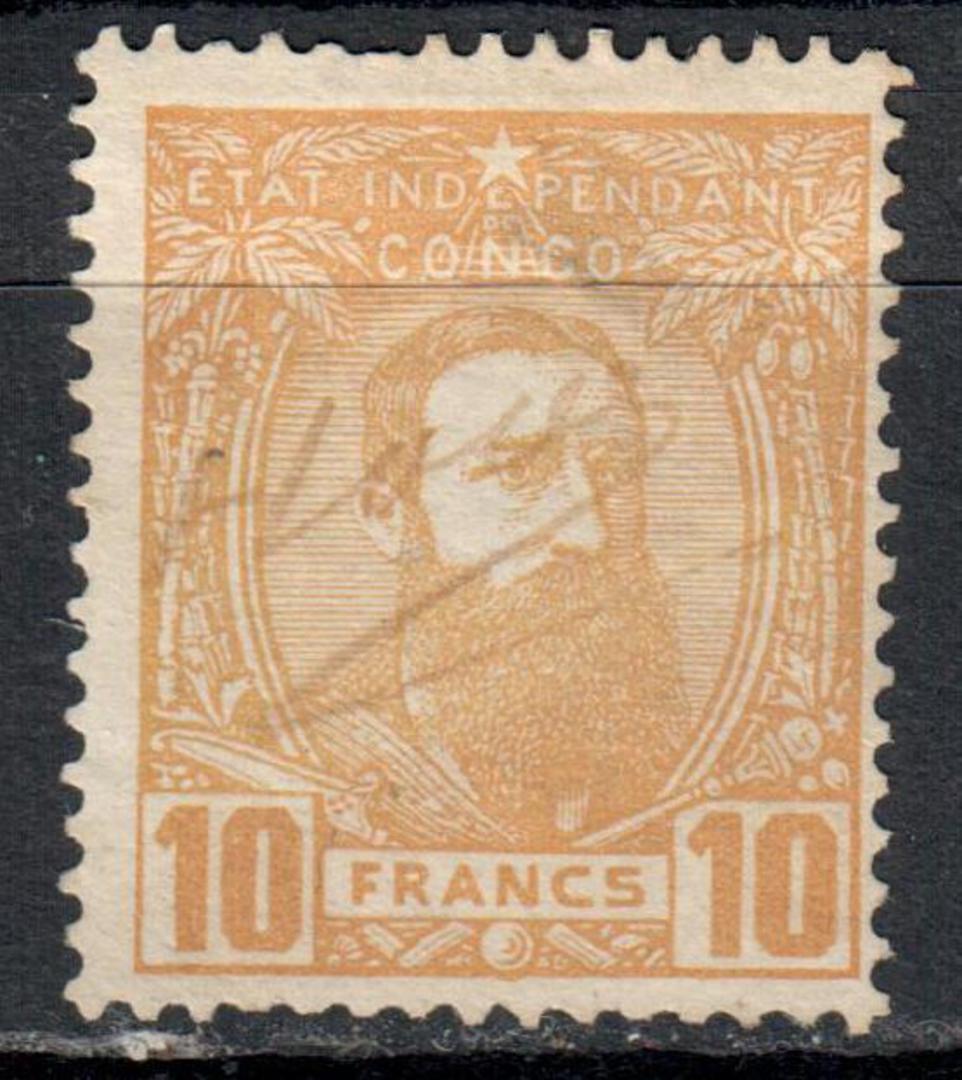 BELGIAN CONGO 1887 Definitive 10fr Dull Orange. Certification stamp on the reverse. - 77883 - Mint image 0