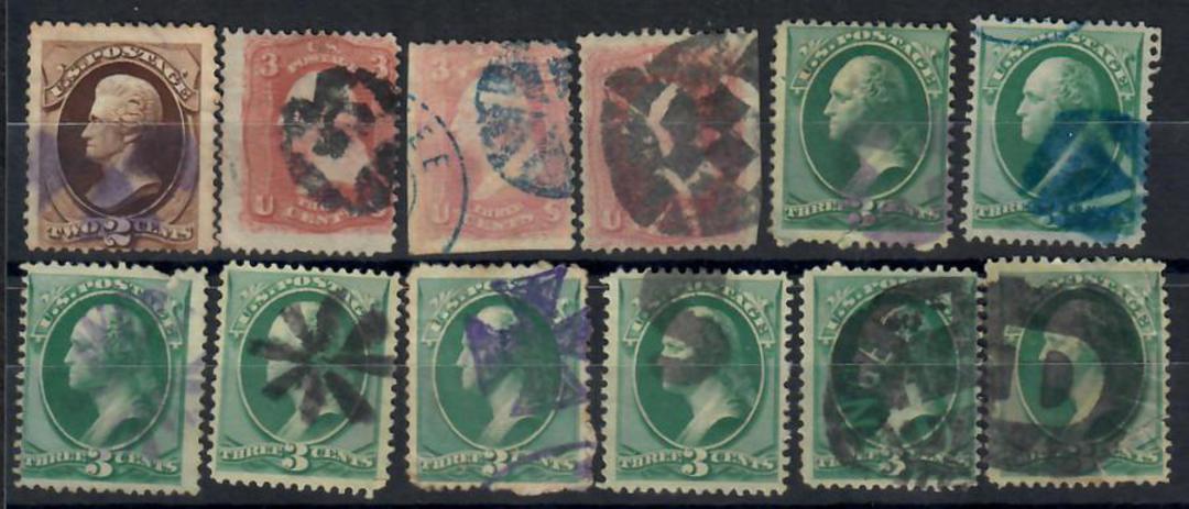 USA Cork Cancels. 12 items. All different. - 23606 - Used image 0