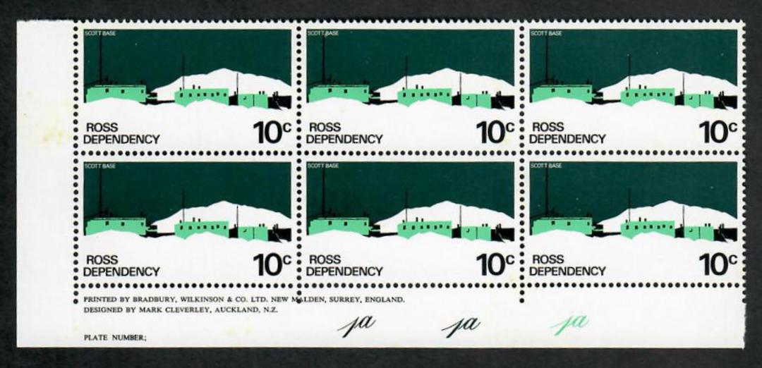 ROSS DEPENDENCY 1972 Pictorials. Original issue on Cream Chalky Paper with Shiney Gum-Arabic. Set of 6 in Plate Blocks. All Plat image 2