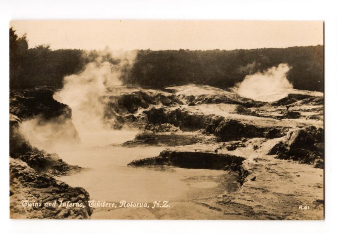 Real Photograph by Tanner Bros of Twins and Inferno Tikitere. - 46163 - Postcard image 0