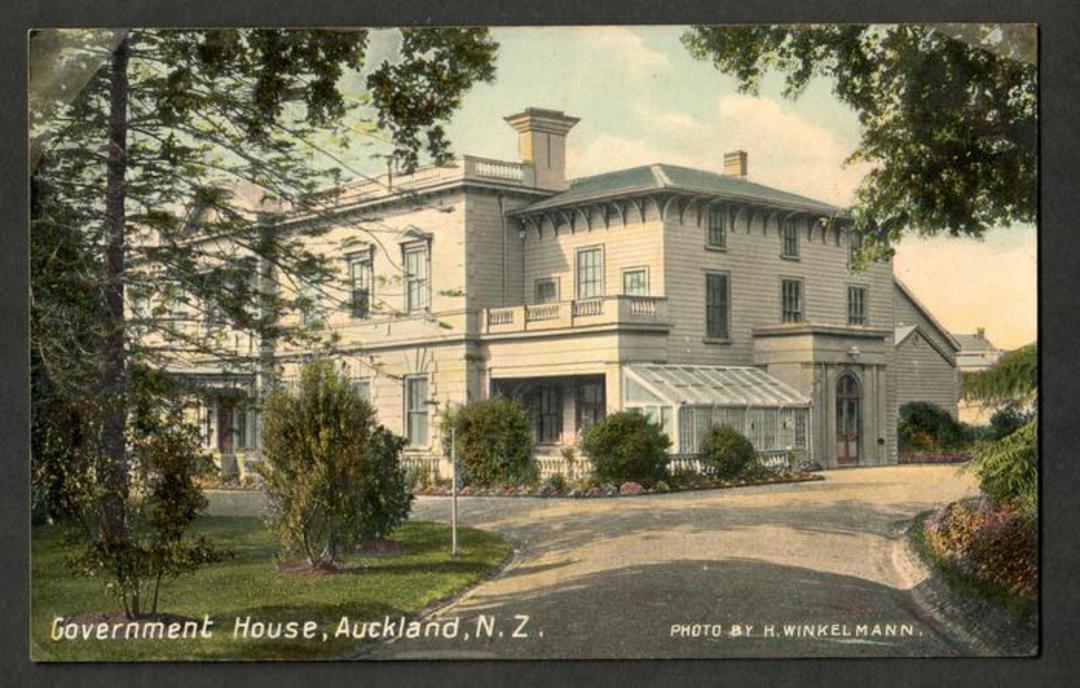 Coloured postcard by H Winkelmann of Government House Auckland. - 45436 - Postcard image 0