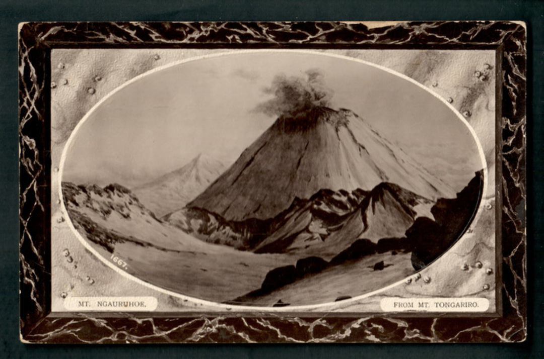 Real Photograph of Mt Ngauruhoe from Mt Tongariro. - 46814 - Postcard image 0