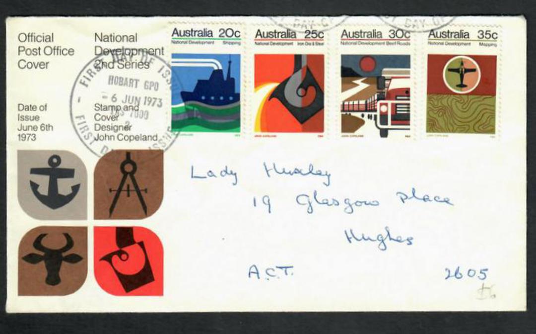 AUSTRALIA 1973 National Development. Set of 4 on first day cover. - 32246 - FDC image 0