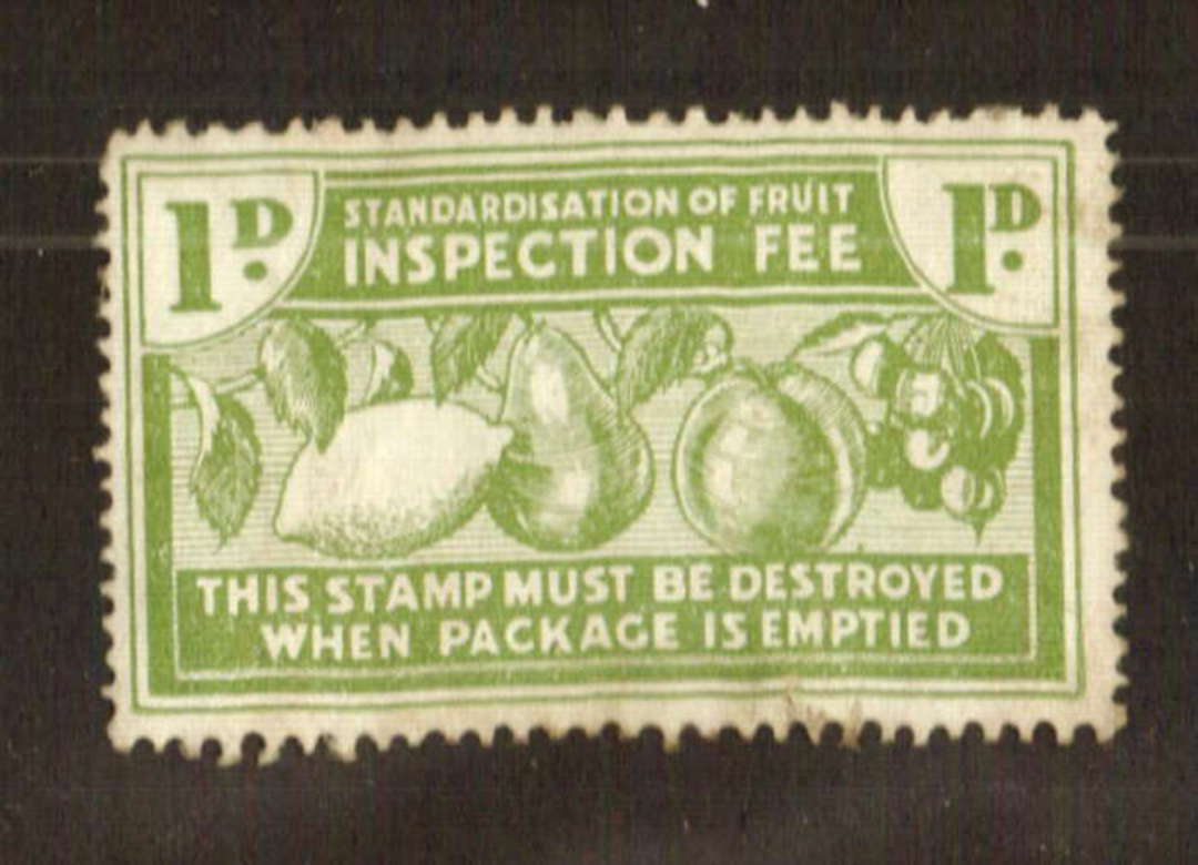 NEW ZEALAND Fruit Inspection Fee 1d Green. - 71292 - Mint image 0