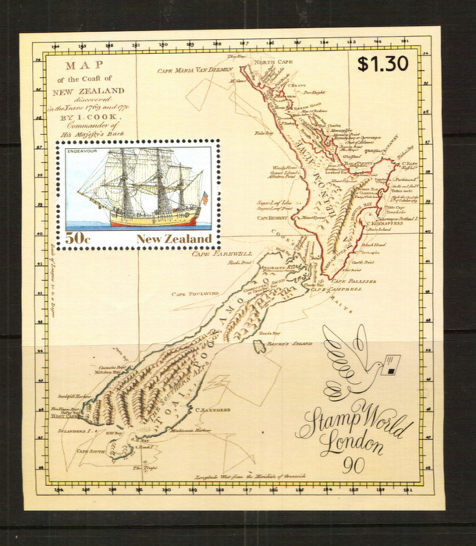 NEW ZEALAND 1990 Stamp Anniversary. Miniature sheet. - 14024 - UHM image 0
