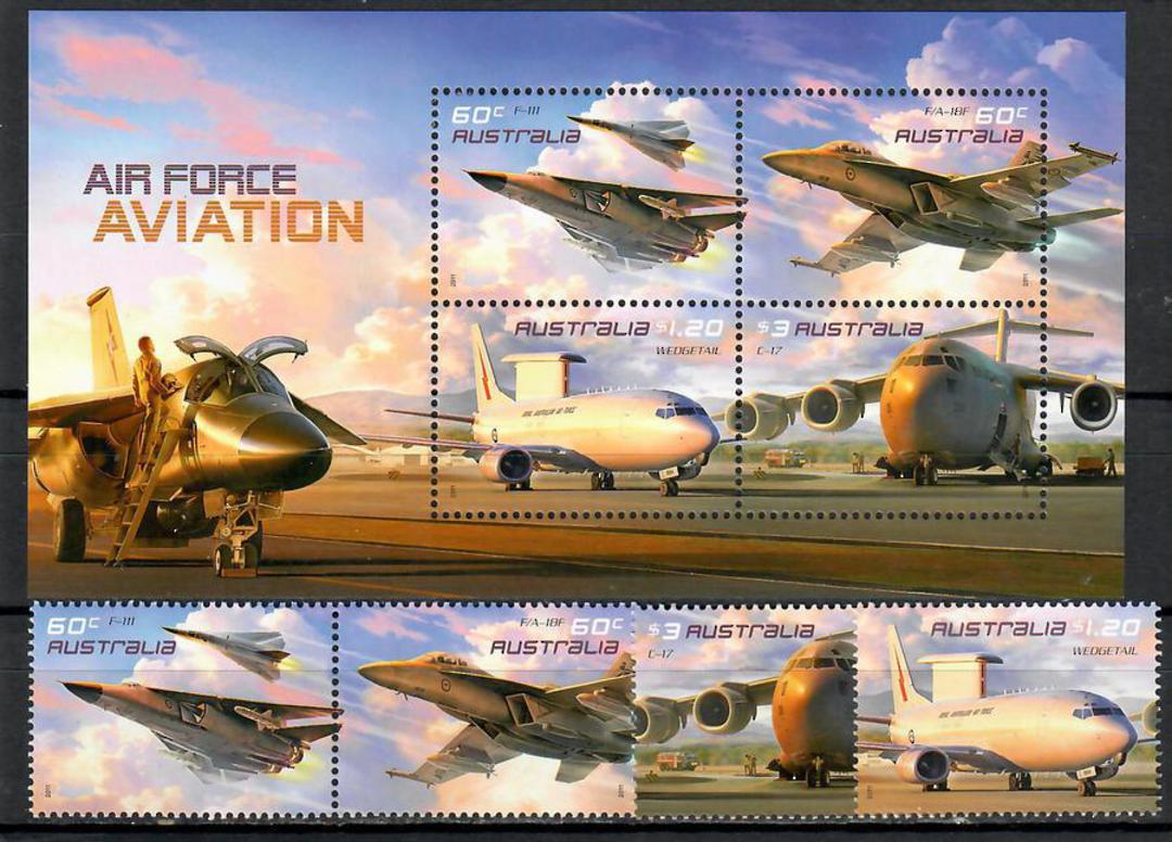 AUSTRALIA 2010 Airforce Aviation. Set of 4 and miniature sheet. - 56213 - UHM image 0