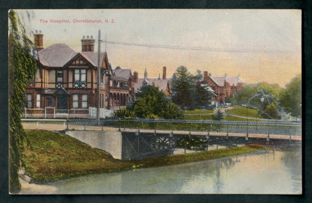 Coloured postcard of Christchurch. Hospital. - 48353 - Postcard image 0
