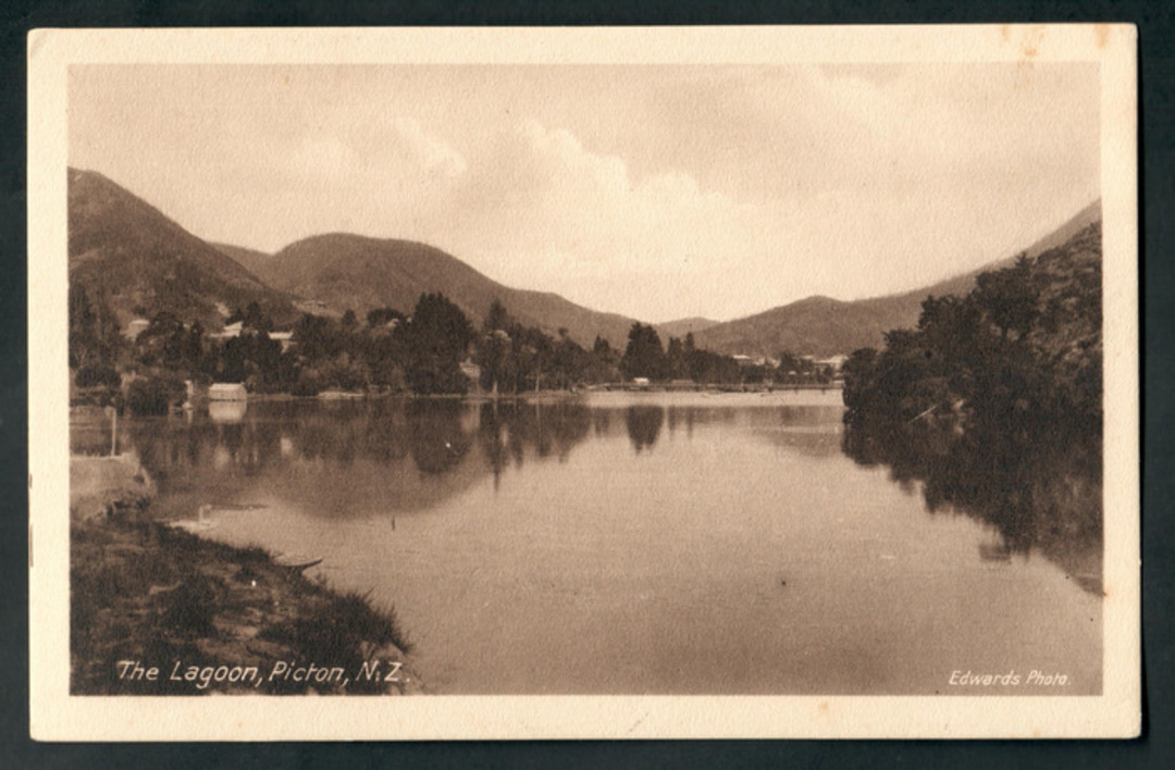 Real Photograph by Edwards of the Lagoon Picton. - 48735 - Postcard image 0