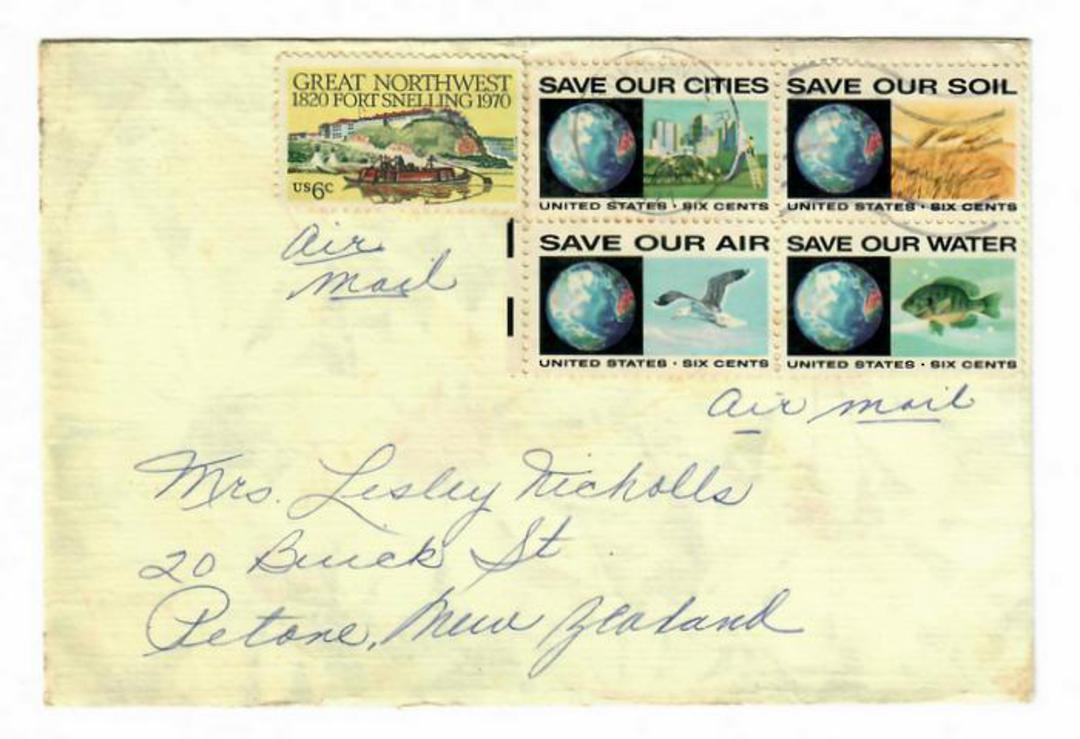 USA 1970 Conservation. Block of 4 on first day cover. - 31115 - FDC image 0