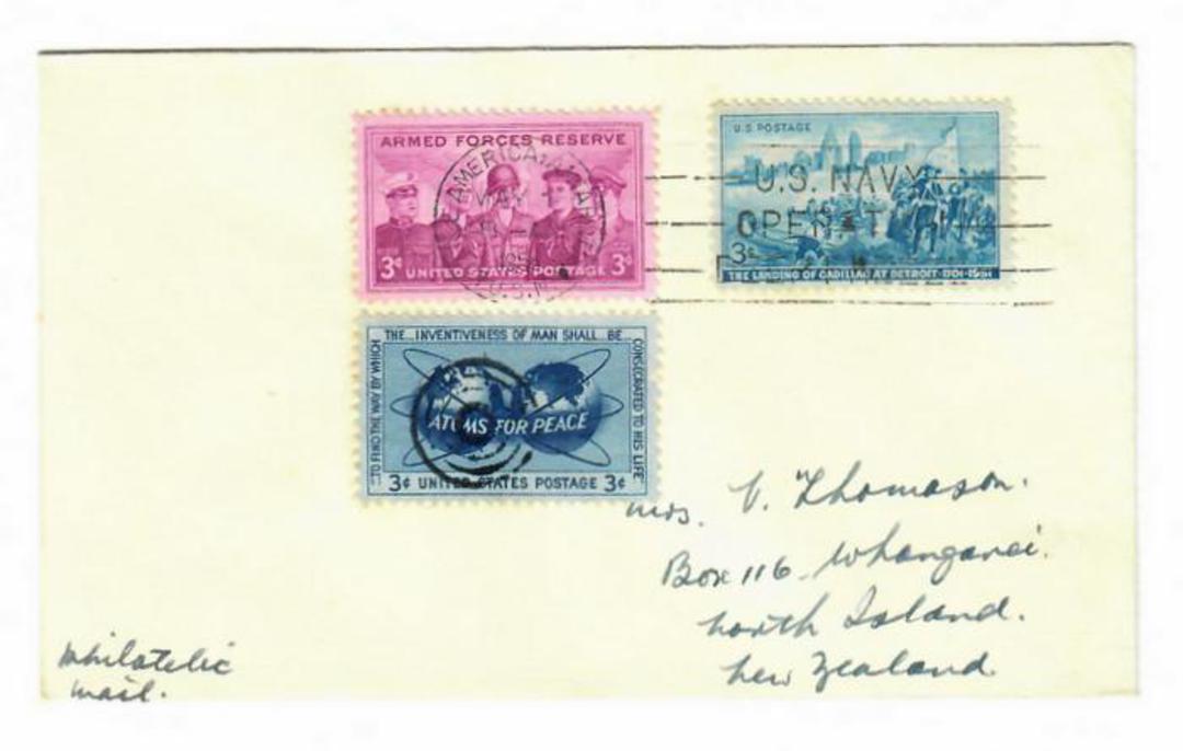 USA 1956 Little America Antarctica Postmark tieing stamps to cover. image 0