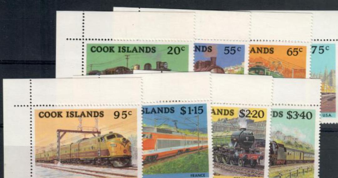 COOK ISLANDS 1985 Famous Trains. Set of 8. - 20777 - UHM image 0