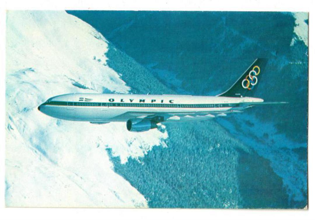 Coloured postcard of Olympic Airbus A300. - 40875 - Postcard image 0