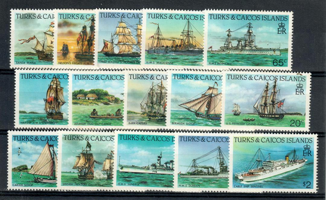 TURKS & CAICOS ISLANDS 1983 Ships. Definitive set of 15. Perf 14. - 21179 - UHM image 0
