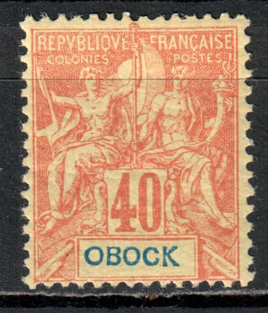 OBOCK 1892 Definitive Tablet 40c Red on yellow. A slight hinge mark. - 39933 - LHM image 0
