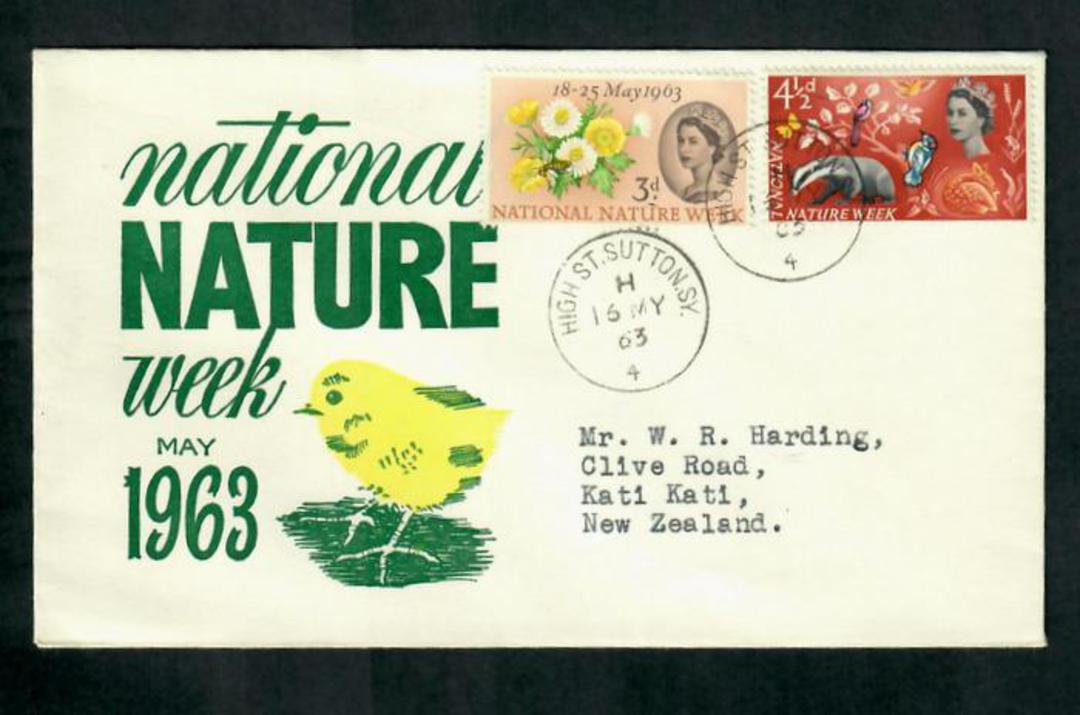 GREAT BRITAIN 1963 National Nature Week. Set of 2 on first day cover. - 31750 - FDC image 0