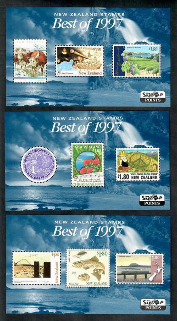 NEW ZEALAND 1997 Best of 1997. Three miniature sheets. - 50865 - UHM image 0